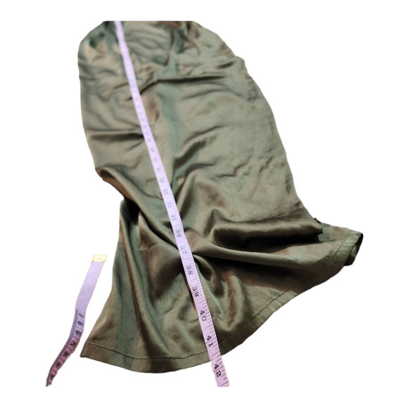 Y2k Brazilian designer braided halter neck midi dress olive green size small - Picture 6 of 6